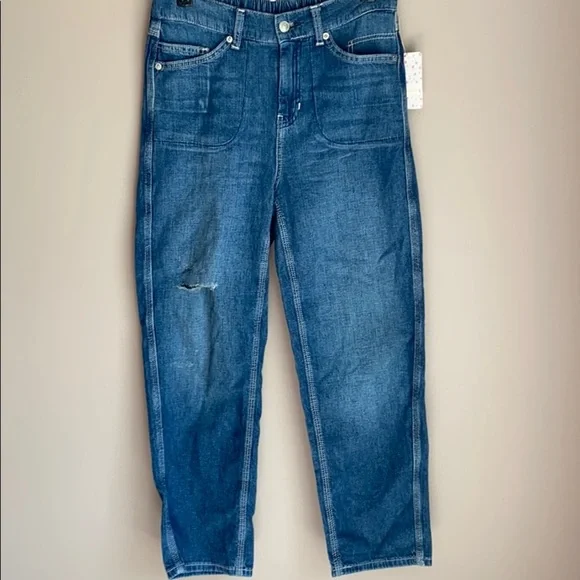 NWT Free People Baby Barrel Cropped Jeans XS - Picture 4 of 8